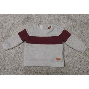 7 For All Mankind Boys 12M Sweatshirt Zip Colorblock Preppy Crewneck Toddler